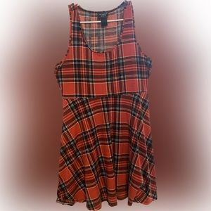 Red Plaid Skater Tank Dress